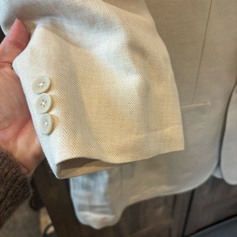 Structure Xl Linen Blend Blazer Cream Color - image 6